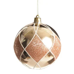 Rose Gold Diamond Christmas Baubles - Set of 4 Christmas Bauble Sets|