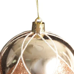 Rose Gold Diamond Christmas Baubles - Set of 4 Christmas Bauble Sets|