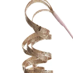 Rose Gold Glitter Curly Ribbon Christmas Pick Christmas Tree Picks|