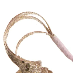 Rose Gold Glitter Curly Ribbon Christmas Pick Christmas Tree Picks|