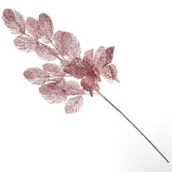 Rose Gold Glitter Feathers with Butterfly Spray Pick Christmas Sprays|