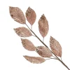 Rose Gold Glitter Leaf Spray with Sequin Tips Christmas Sprays|