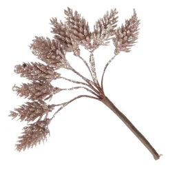 Rose Gold Glitter Pinecone Clusters - Set of 2 Christmas Pick|