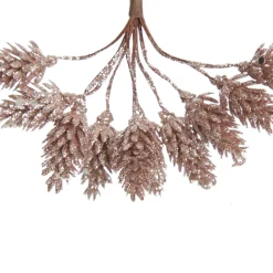 Rose Gold Glitter Pinecone Clusters - Set of 2 Christmas Pick|