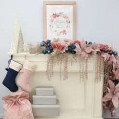 Rose Gold Glitter Weeping Spray Christmas Sprays|