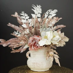 Rose Gold Sequin Leaves and Spike Spray Christmas Sprays|