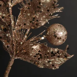 Rose Gold Sequin Leaves and Spike Spray Christmas Sprays|