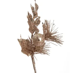 Rose Gold Sequin Leaves and Spike Spray Christmas Sprays|