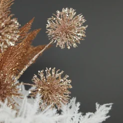 Rose Gold Sequin Puff Flower Spray Christmas Sprays|