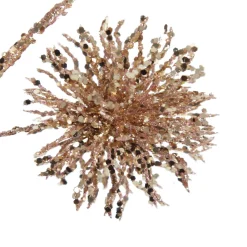 Rose Gold Sequin Puff Flower Spray Christmas Sprays|