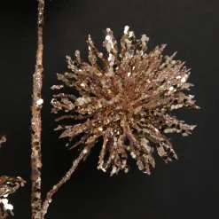 Rose Gold Sequin Puff Flower Spray Christmas Sprays|