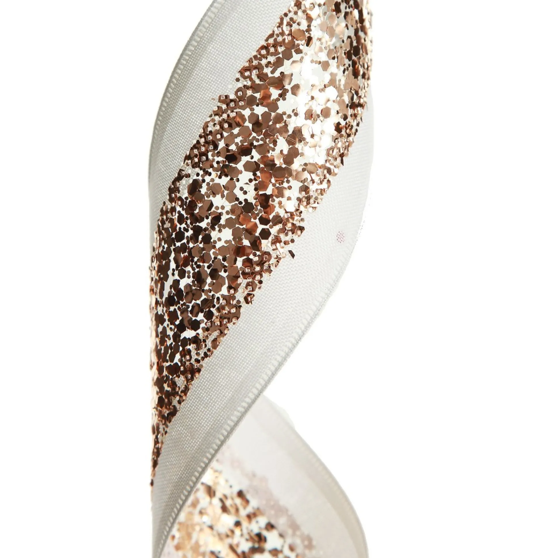 Rose Gold Sequin Wired Christmas Ribbon Ribbons|