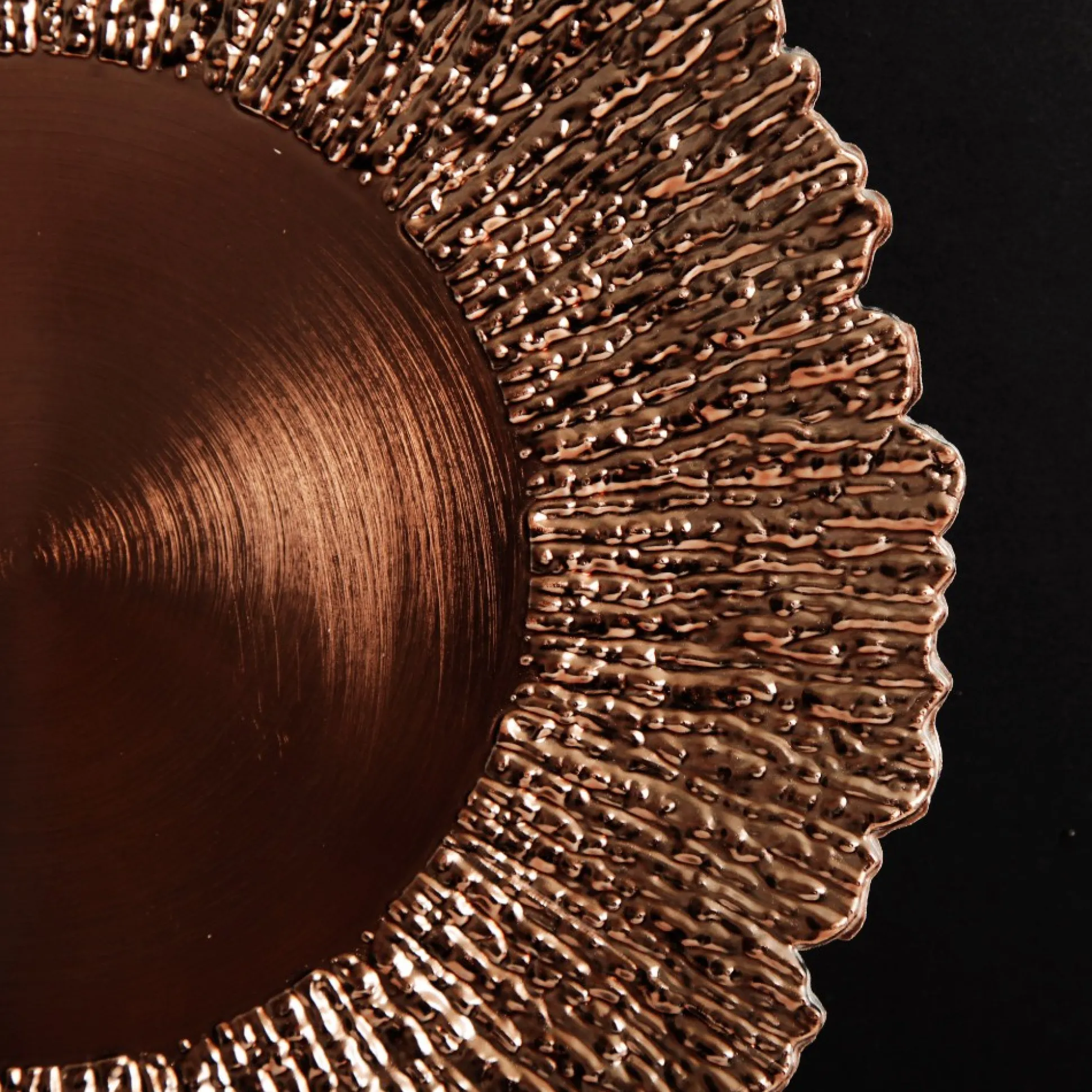 Rose Gold Sunburst Christmas Charger Plate Christmas Table Decor|