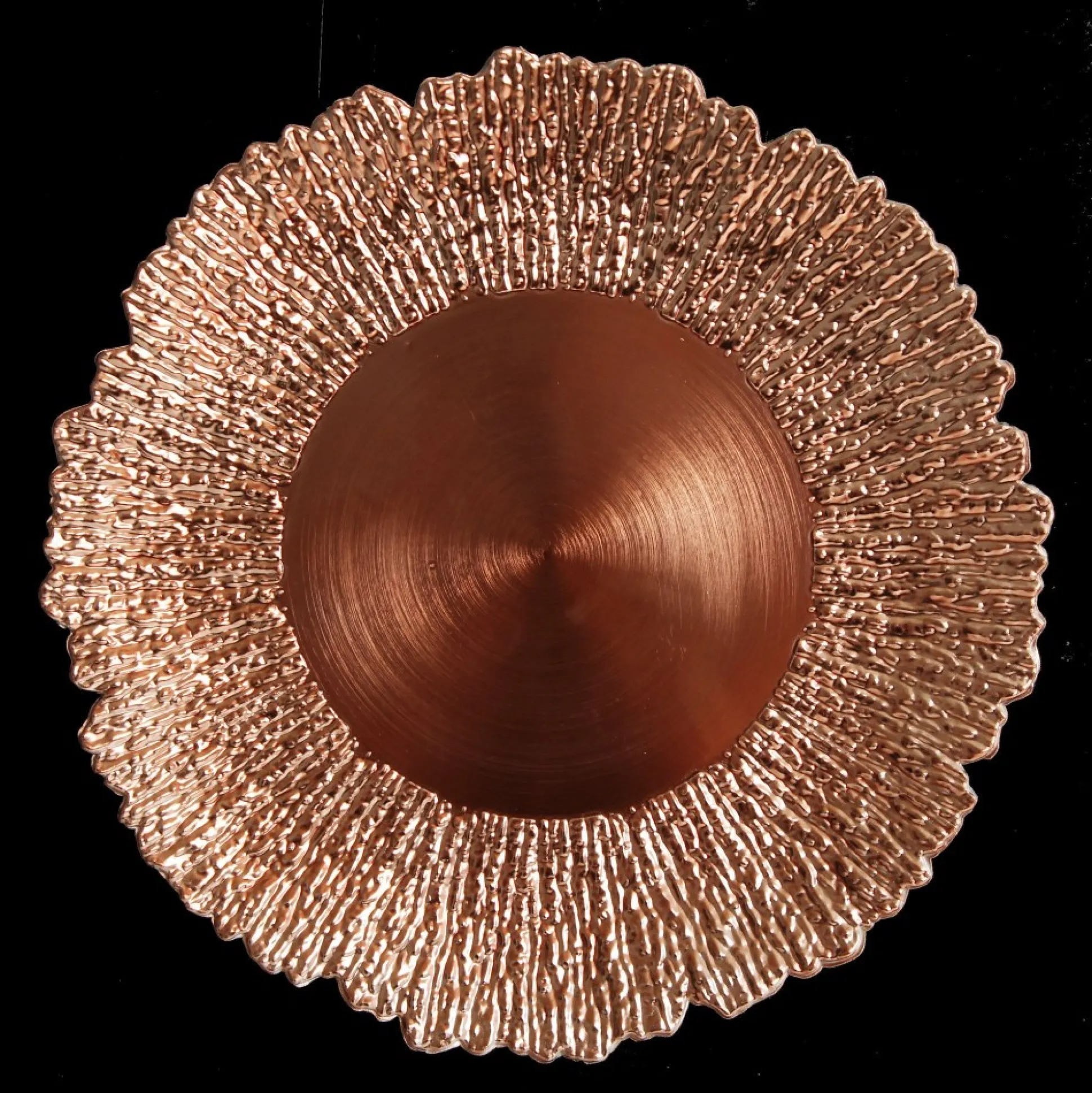 Rose Gold Sunburst Christmas Charger Plate Christmas Table Decor|