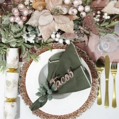 Rose Gold Sunburst Christmas Charger Plate Christmas Table Decor|