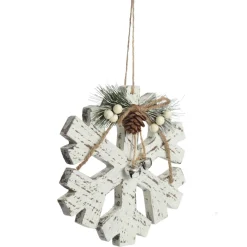 Rustic Christmas Tree Farm White Washed Snowflake Ornament Snowflakes And Stars|