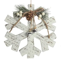 Rustic Christmas Tree Farm White Washed Snowflake Ornament Snowflakes And Stars|