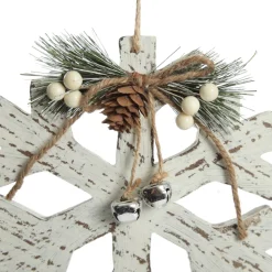 Rustic Christmas Tree Farm White Washed Snowflake Ornament Snowflakes And Stars|