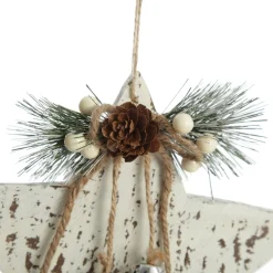 Rustic Christmas Tree Farm White Washed Star Ornament Snowflakes And Stars|