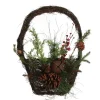 Rustic Pine and Cone Basket Christmas Wall Hanging Wall Hangings And Signs|
