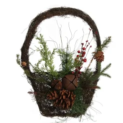 Rustic Pine and Cone Basket Christmas Wall Hanging Wall Hangings And Signs|