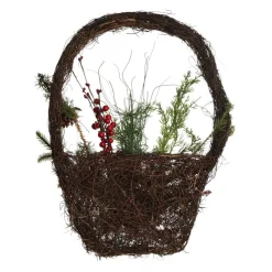 Rustic Pine and Cone Basket Christmas Wall Hanging Wall Hangings And Signs|