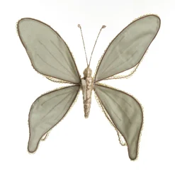 Sage Green and Sequin Delicate Butterfly Butterflies And Birds|