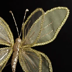 Sage Green and Sequin Delicate Butterfly Butterflies And Birds|