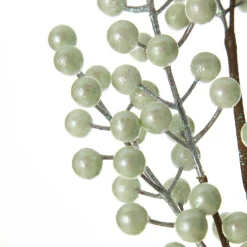 Sage Green Pearl Glitter Berry Spray Christmas Sprays|