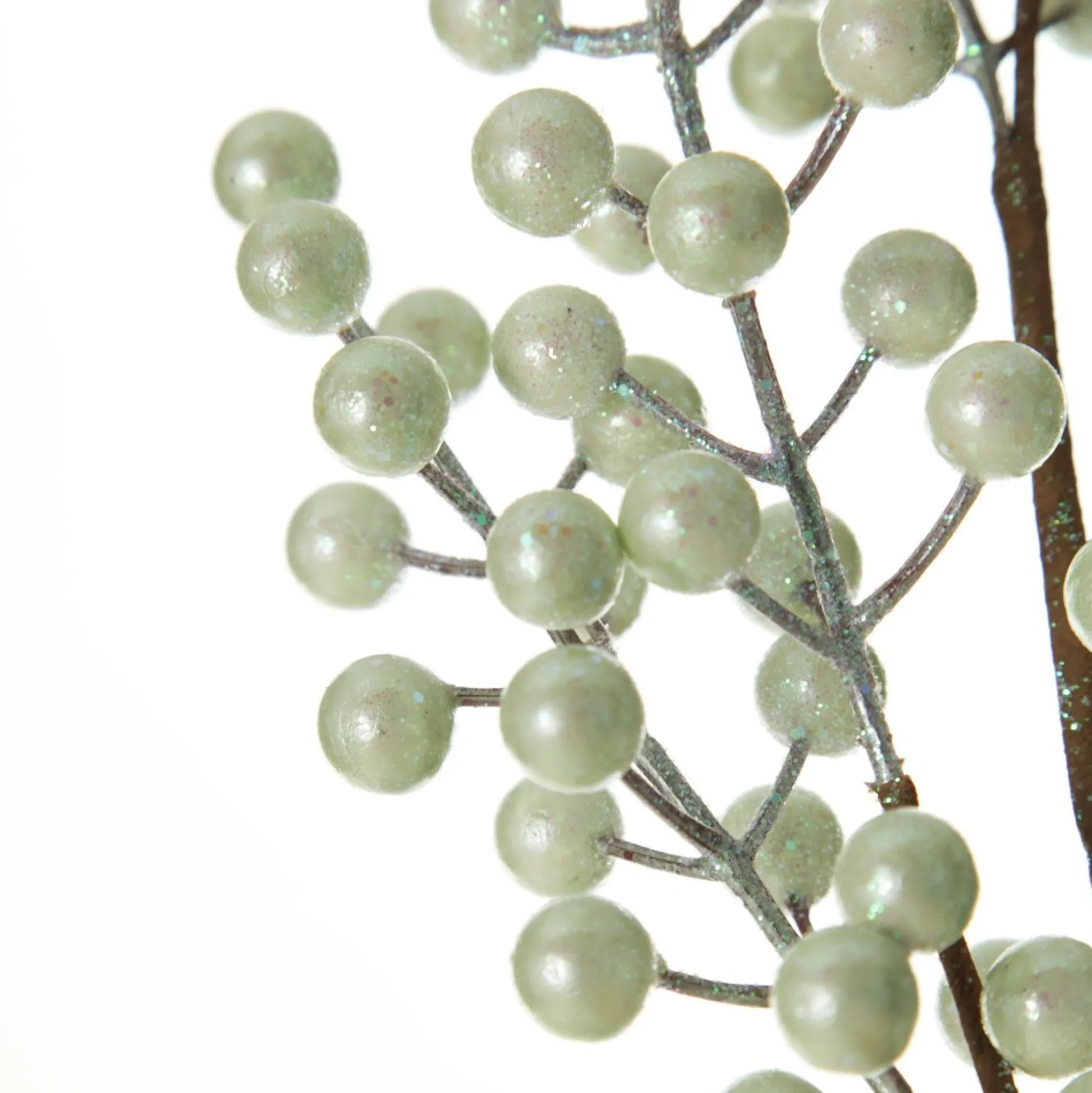 Sage Green Pearl Glitter Berry Spray Christmas Sprays|