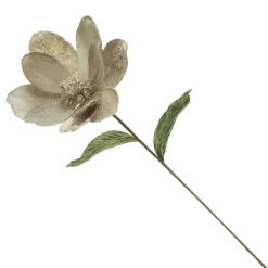 Sage Mixed Petal Magnolia Flower Stem with Beads Christmas Flowers|