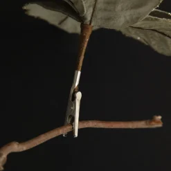 Sage Velvet Poinsettia Flower Clip Glitter Trim Christmas Flowers|