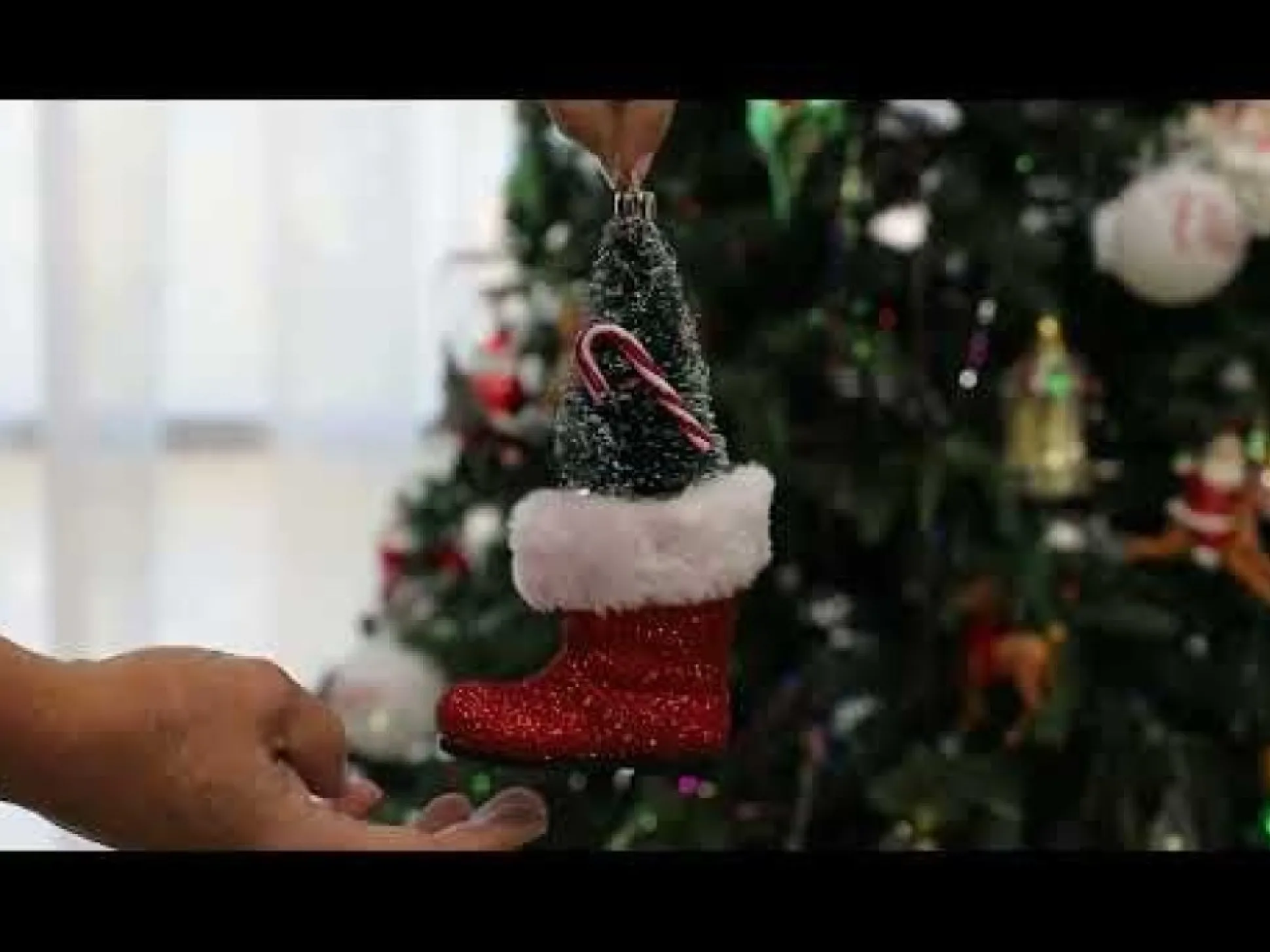 Santa Boot with Tree Hanging Decoration Christmas Tree Decorations|