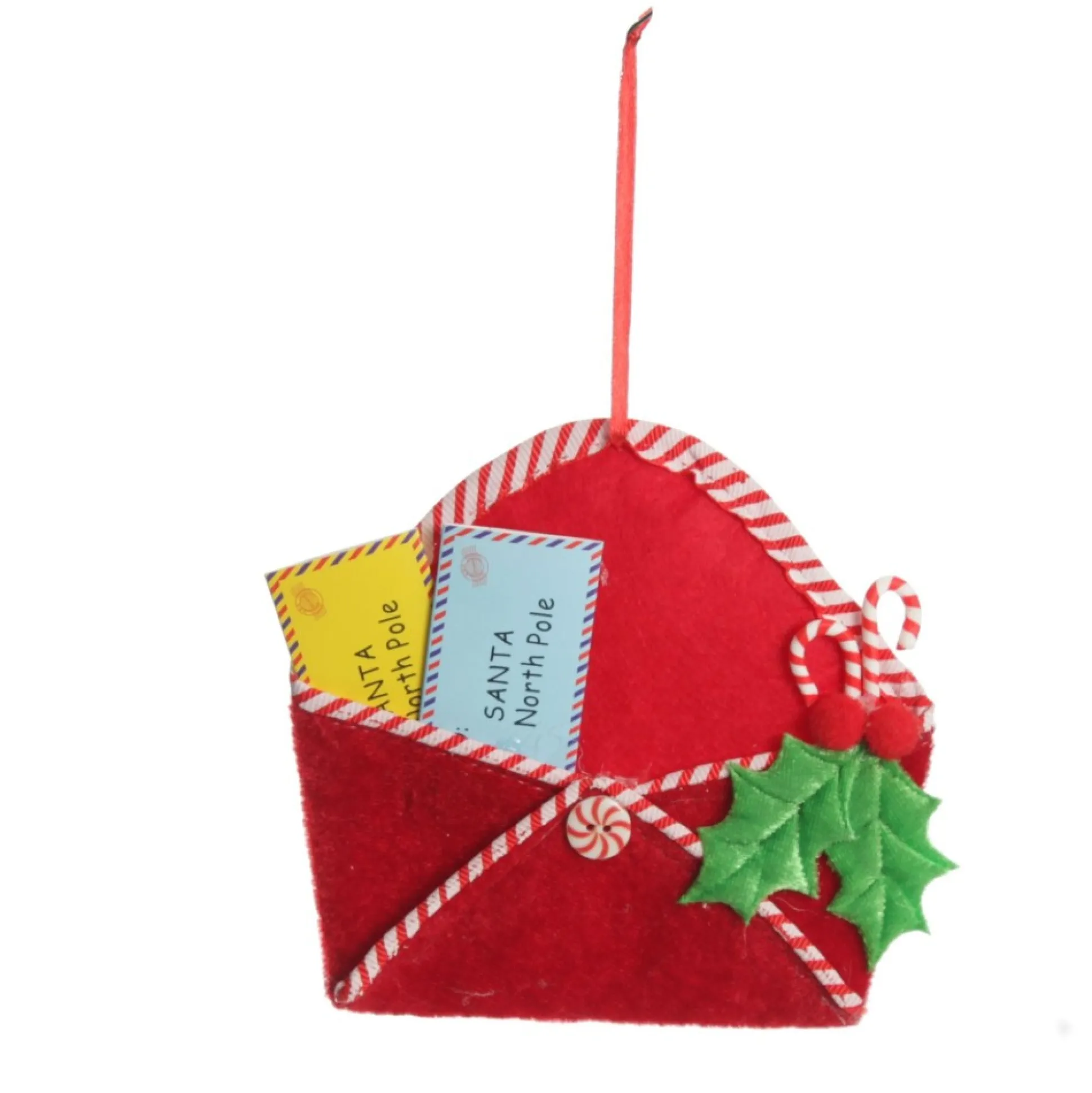 Santa Mail Hanging Decoration with Candy Cane Trim Christmas Tree Decorations|