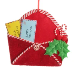 Santa Mail Hanging Decoration with Candy Cane Trim Christmas Tree Decorations|