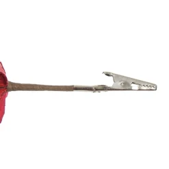 Sheer Red with Sequin Edge Magnolia Flower Clip Christmas Flowers|