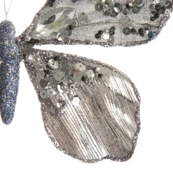 Shiny Blue Butterfly Clip with Sequin Embellishments Butterflies And Birds|