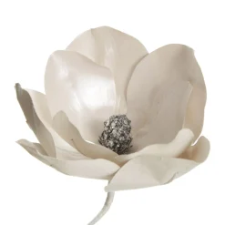 Shiny Ivory Magnolia Flower Stem Christmas Flowers|