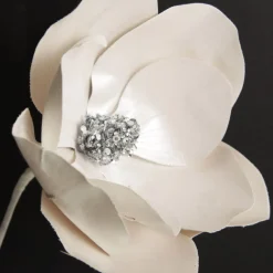 Shiny Ivory Magnolia Flower Stem Christmas Flowers|