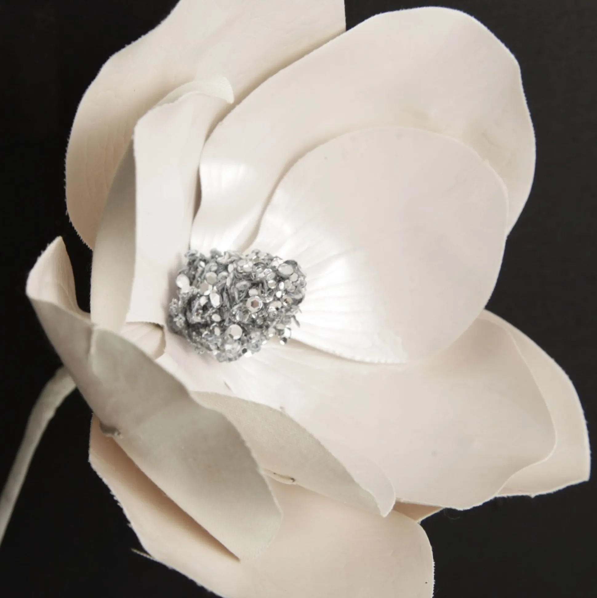 Shiny Ivory Magnolia Flower Stem Christmas Flowers|