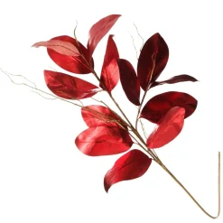 Shiny Red Magnolia Leaf Spray Christmas Sprays|