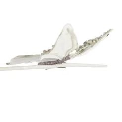 Shiny White and Silver Butterfly Clip with Sequin Embellishments Butterflies And Birds|