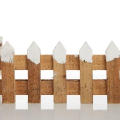 Short Snow Capped Natural Wooden Picket Fence Christmas Tree Skirts|