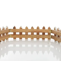 Short Snow Capped Natural Wooden Picket Fence Christmas Tree Skirts|
