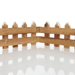 Short Snow Capped Natural Wooden Picket Fence Christmas Tree Skirts|
