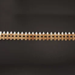 Short Snow Capped Natural Wooden Picket Fence Christmas Tree Skirts|