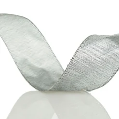 Silver & Grey Metallic Wired Ribbon Ribbons|