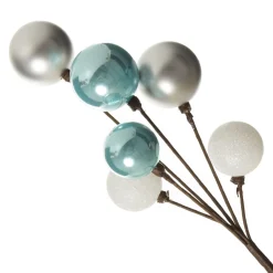 Silver and Blue Christmas Bauble Cluster Pick Christmas Tree Picks|