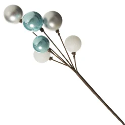 Silver and Blue Christmas Bauble Cluster Pick Christmas Tree Picks|