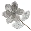 Silver and Sequin Magnolia Flower Stem Christmas Flowers|